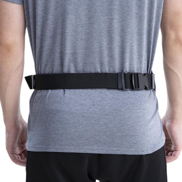 NEW! Running Belt Slim Fit Three Bounce-free Zip Pockets Reflective Black - Picture 7 of 12